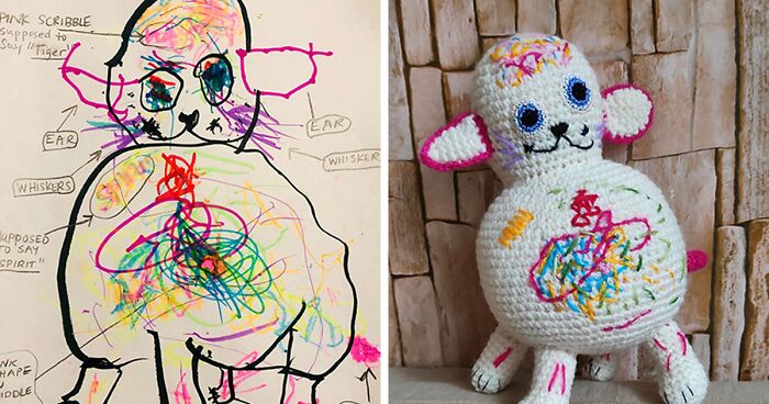 Here Are 46 Pictures Of Crochet Children's Toys That I Make From Their Drawings