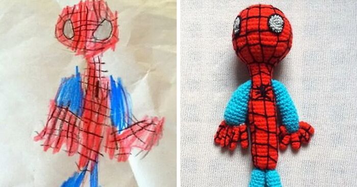 46 Pictures Of Unique Crochet Kids’ Toys That I Recreated From Drawings