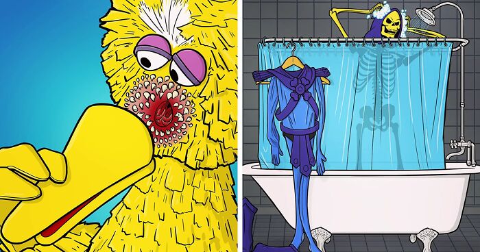 Illustrator Reveals The Secret Lives Of Our Beloved Cartoon Characters (28 New Pics)