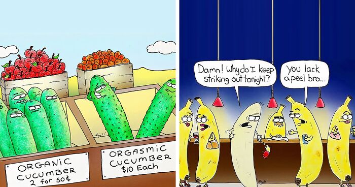 30 Funny And Slightly Inappropriate New Comics About The Intimate Life Of Fruits And Veggies By This Artist (New Pics)