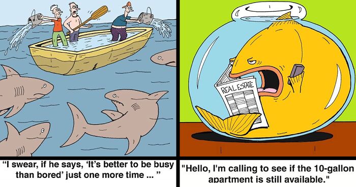 Artist Creates Lighthearted Comics Illustrating Humorous And Absurd Situations (60 Pics)