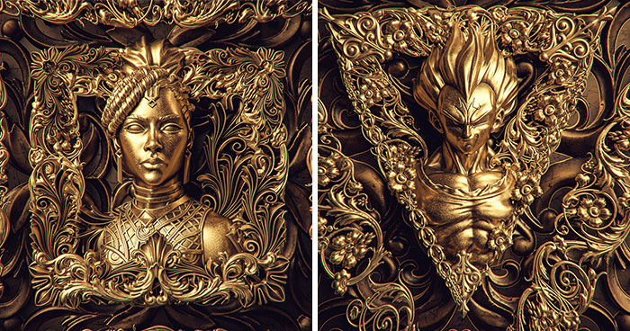 This Artist Made 3D Renders Of Famous Pop Culture Characters That Are ‘Covered’ In Gold, And Here Are His Best 21 Works