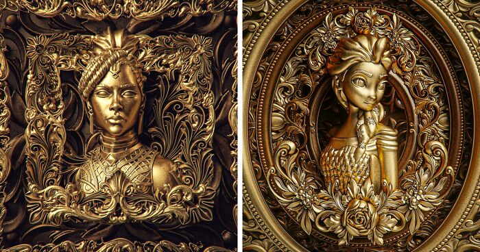 This Artist Made 3D Renders Of Famous Pop Culture Characters That Are 'Covered' In Gold, And Here Are His Best 21 Works