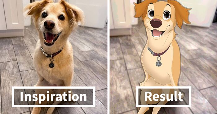 People Send Pictures Of Their Pets To This Artist To See How They'd Look As Disney Characters (79 Pics)