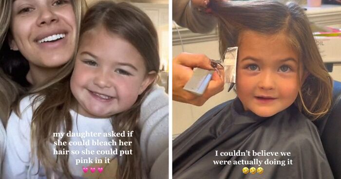 Mom Divides The Internet After Letting Five-Year-Old Daughter Bleach Her Hair So She Could Dye It Bright Pink Later