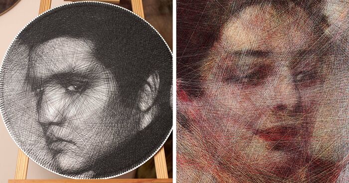 We Use Self-Developed Techniques To Create Novel Art With Wood, Nails And Lots Of Fine Thread (36 Pics)