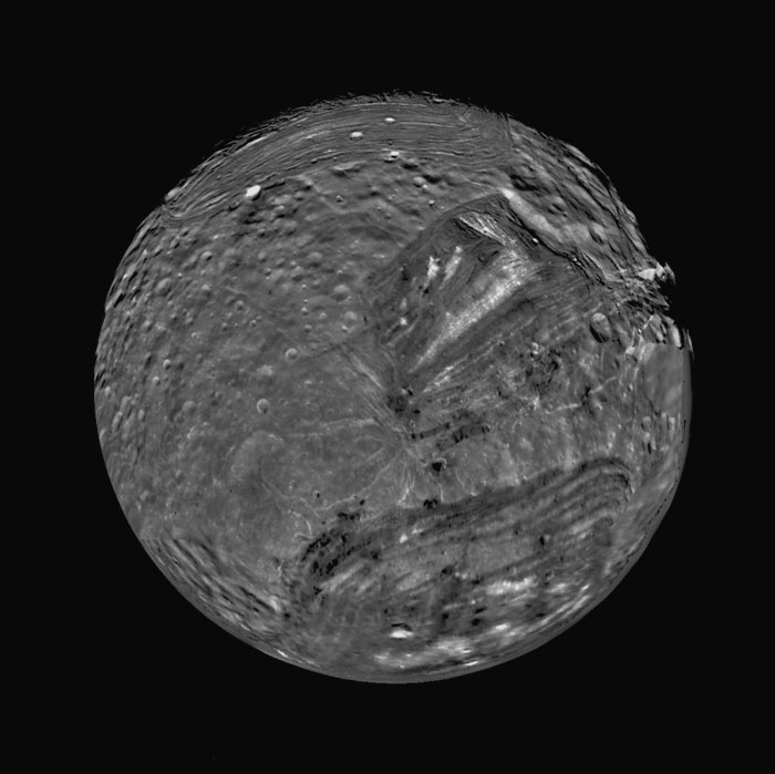 Picture of Uranus moon Miranda in space