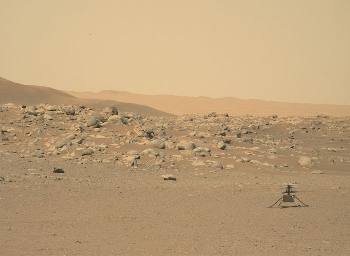Mars surface with small robot