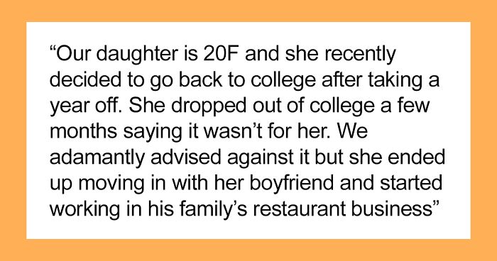 20 Y.O. Daughter Upset Her Parents Went All Out On A New Kitchen Using Her 30K College Fund After She Dropped Out