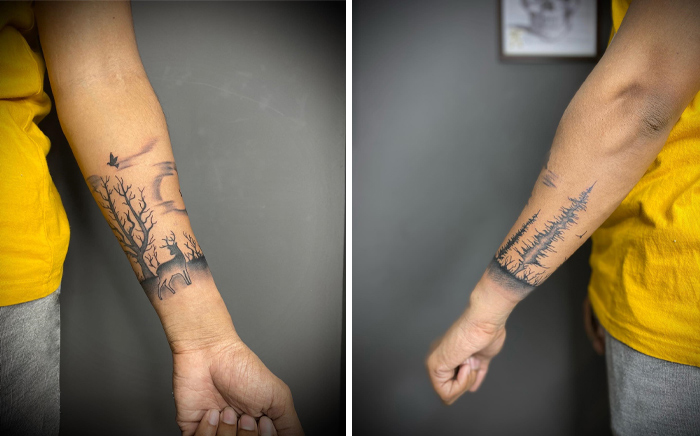 Forest armband tattoo