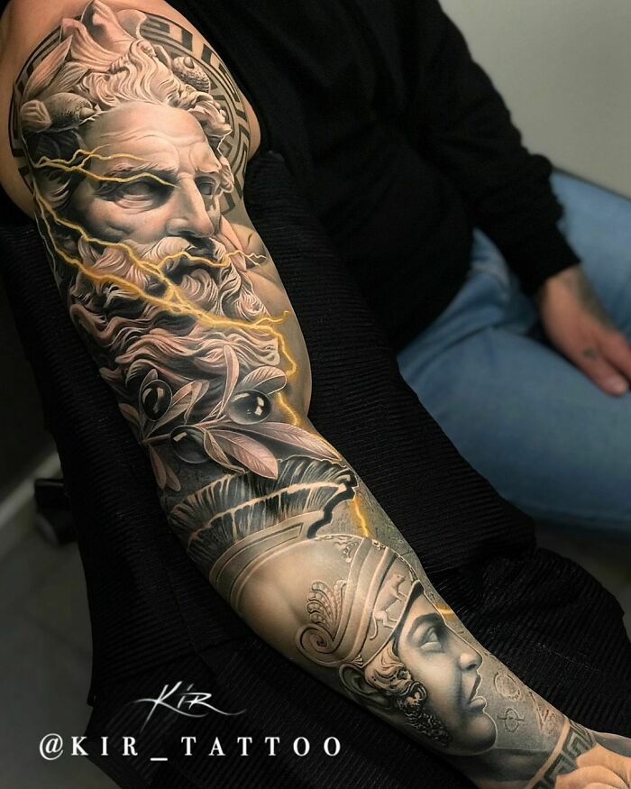 A Norse mythology sleeve. Done by me (chrismortensen.tattoo) what do you  all think? :D : r/tattoo