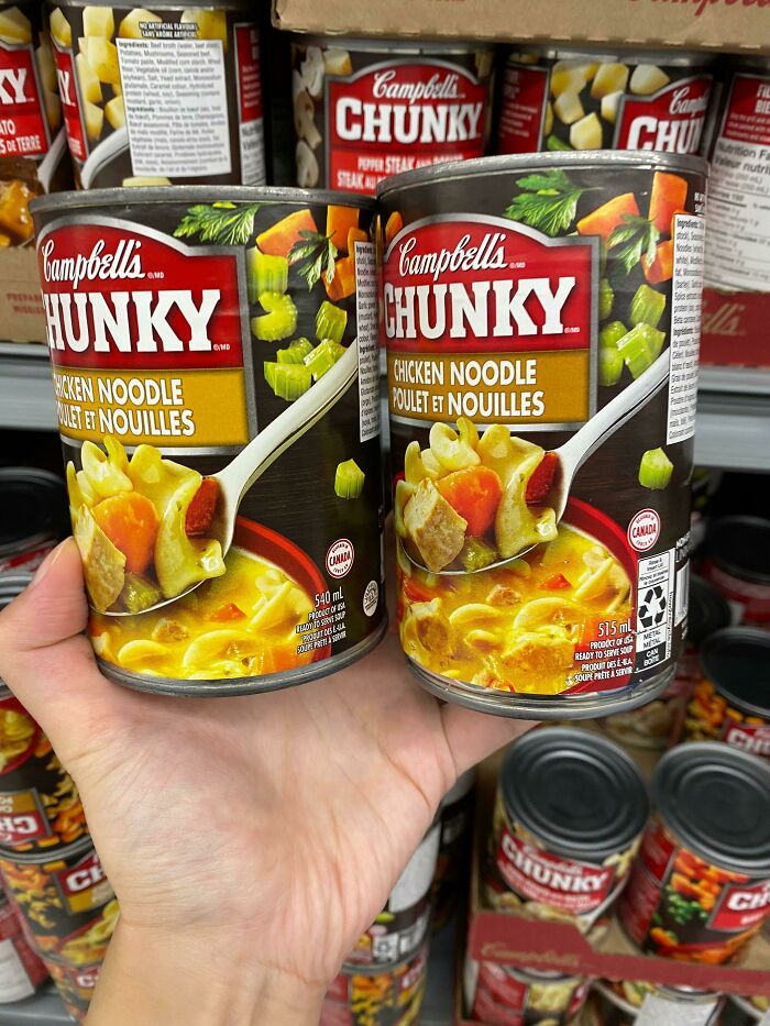 I Noticed The Cans Were Shaped Differently — Taller But Narrower — Then Found Some Older Chunky Cans Hidden In The Back