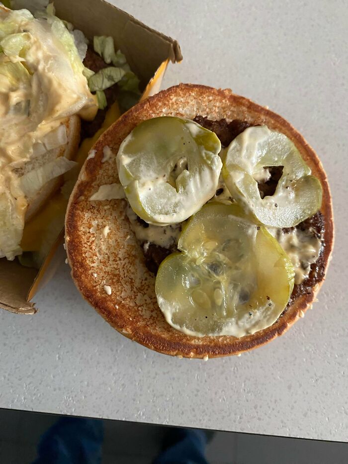 Big Mac Has Now More Pickle Than Meat On The Top Bun