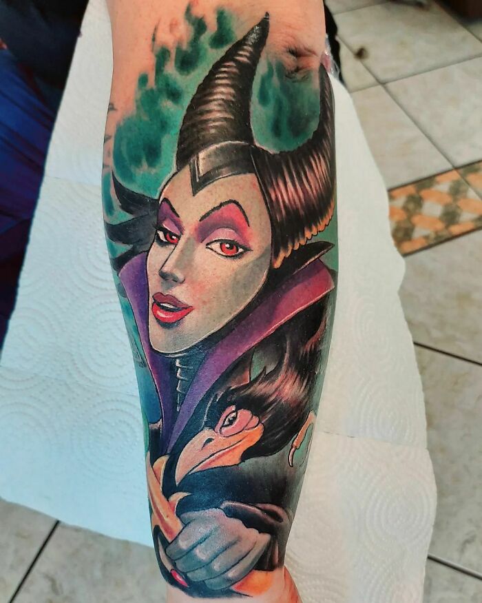 Animated Maleficent Tattoo