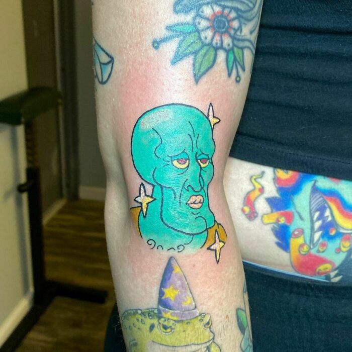 Handsome Squidward Tattoo