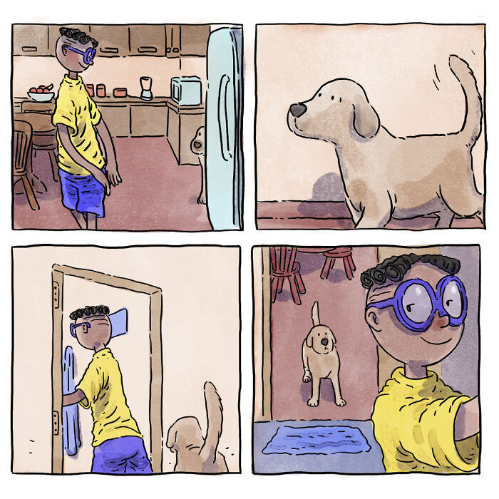 Artist Creates Heartfelt Comics About Life With A New Dog Without Using A Single Word (5 New Stories)