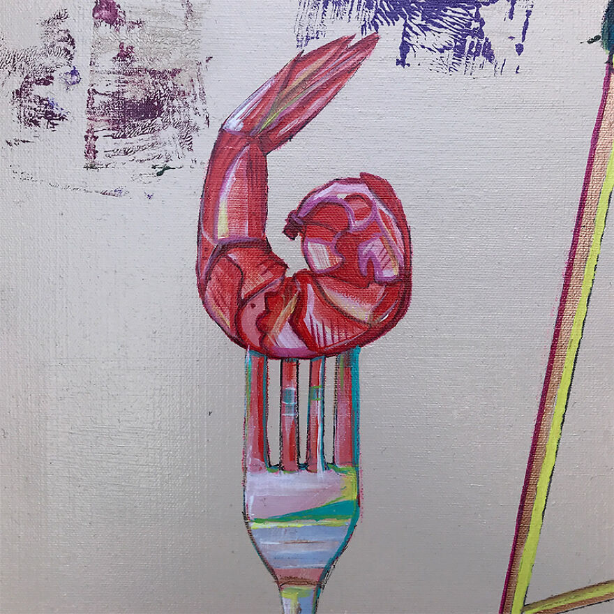 "Yes, Of Course" Painting Close Up Of Shrimp