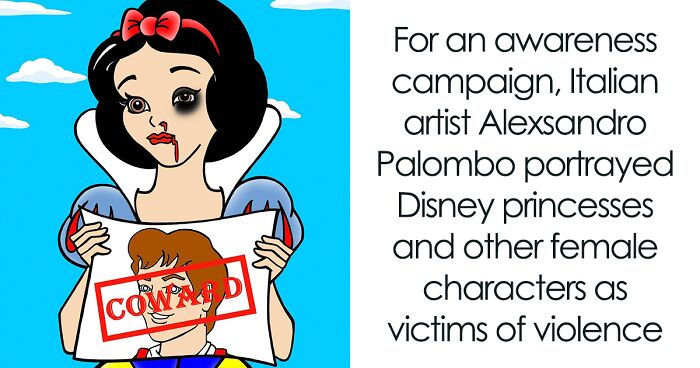 Italian Street Artist Paints Murals Of Cartoon Characters Portrayed As Victims Of Cancer Or Violence To Raise Awareness Of These Formerly Overlooked Issues