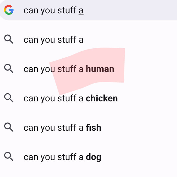 Hey Pandas, Post A Pic Of A Funny Or Disturbing Google Suggestion