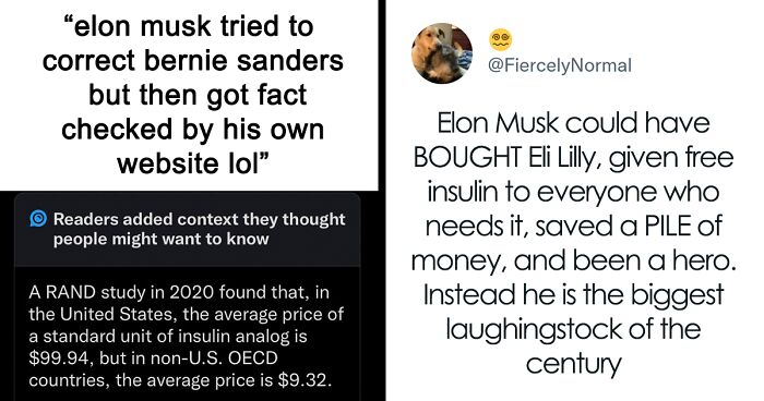 Bernie Sanders Calls Out Company Purposefully Raising Insulin Prices, When Elon Musk Tries To Defend Them, Twitter Corrects His Facts