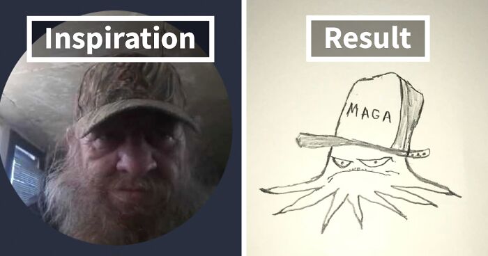 Guy Makes Funny Drawings Of People's Profile Pictures And They Shouldn't Be Taken Seriously (103 Pics)