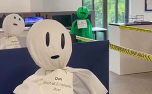 “It’s Gonna Take A Lot Of Pizza Parties To Fix This”: Company Called Out After Decorating Its Office With “Ghosts” Of Past Employees Who Were Laid Off