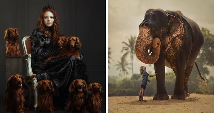 Photographer Creates Captivating Images That Depict The Relationship And Similarities Between Humans And Animals (68 Pics)