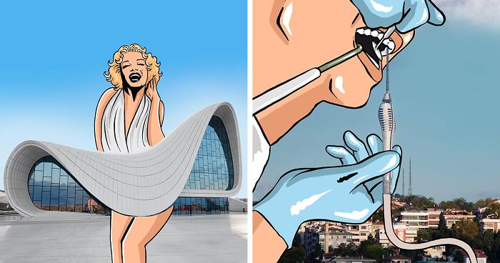 64 Creative Illustrations Drawn On Scenic Photos By Robin Yayla (New Pics)