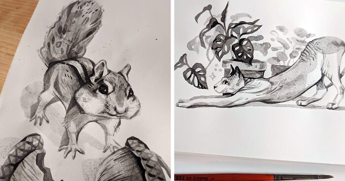 I Made Pen And Ink Drawings Inspired By David Attenborough's TV Programs (31 Pics)