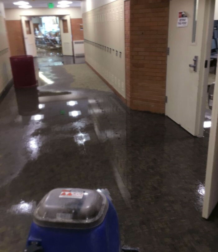 On My First Day As A Janitor Assigned To This Area Of My School, The Rain Flooded Everything