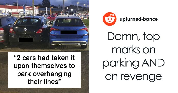 Guy Sees Two Cars Parked Across Multiple Spaces, Teaches The Drivers A Lesson They’ll Never Forget With His Tiny Vehicle