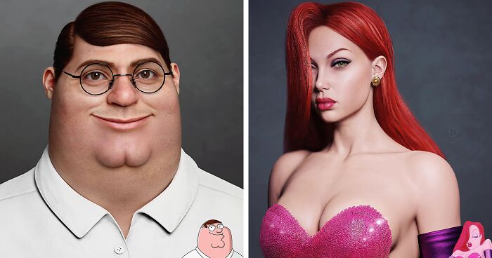 Artist Comes Up With Cursed Imagery As He Tries Realistically Recreating Characters From Popular Cartoons, TV Shows And Games (14 New Pics)