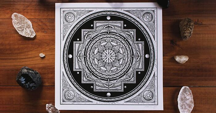 From Mandalas To Lunar Calendars, This Artist Is Passionate About Creating Balanced Spiritual Art (32 Pics)