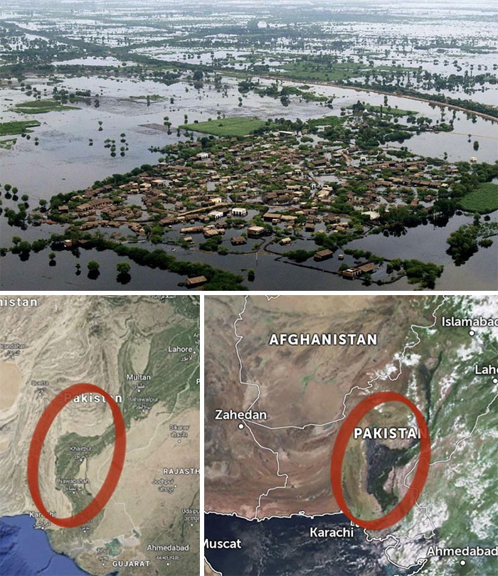 Thousands Of People Were Killed In A Terrifying Flood In Pakistan Recently. A Massive Inland Lake Has Appeared, As Seen On Satellite Imagery