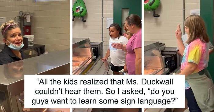 Heartwarming Video Shows Elementary School Students Learning Sign Language To Communicate With Deaf Cafeteria Worker