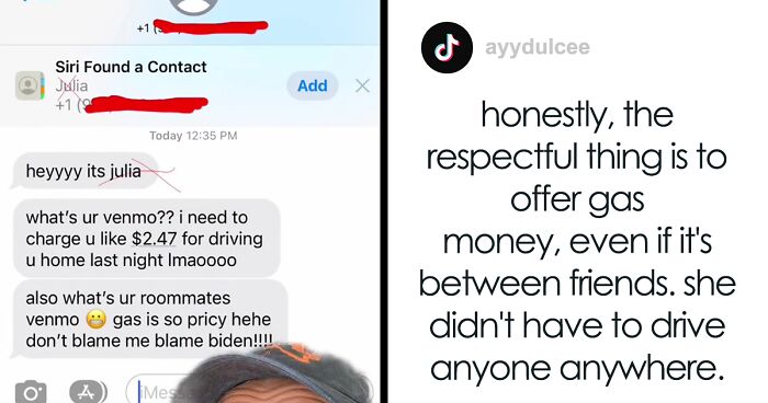 Man Is Confused After Getting A Message From A “Friend Of A Friend” Who Gave Him A Ride Home Asking Him To Pay $2.47 For Gas