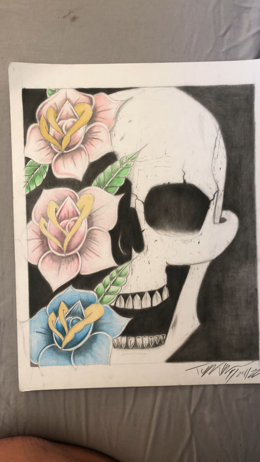 Skull And Flowers