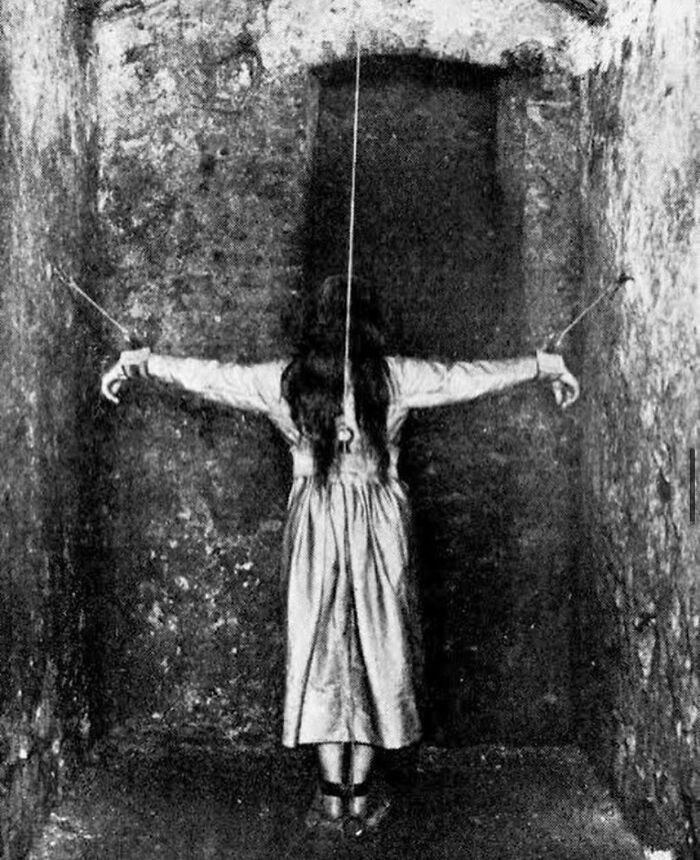 Patient Brutally Restrained In A Mental Institution, France Circa 1900