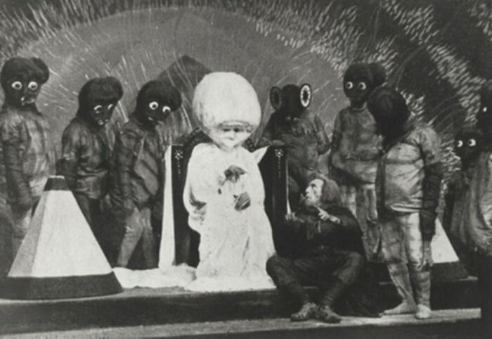 Still From British Movie "First Men On The Moon" From 1919. Now A Lost Film
