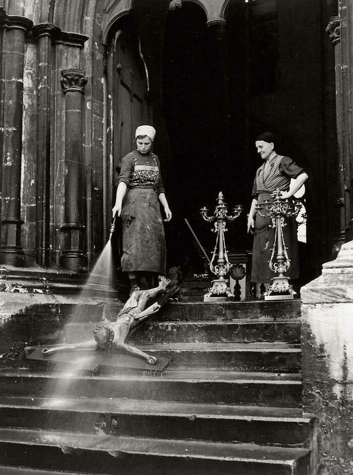 Cleaning Day At A Church In Leipzig, Germany (1920)