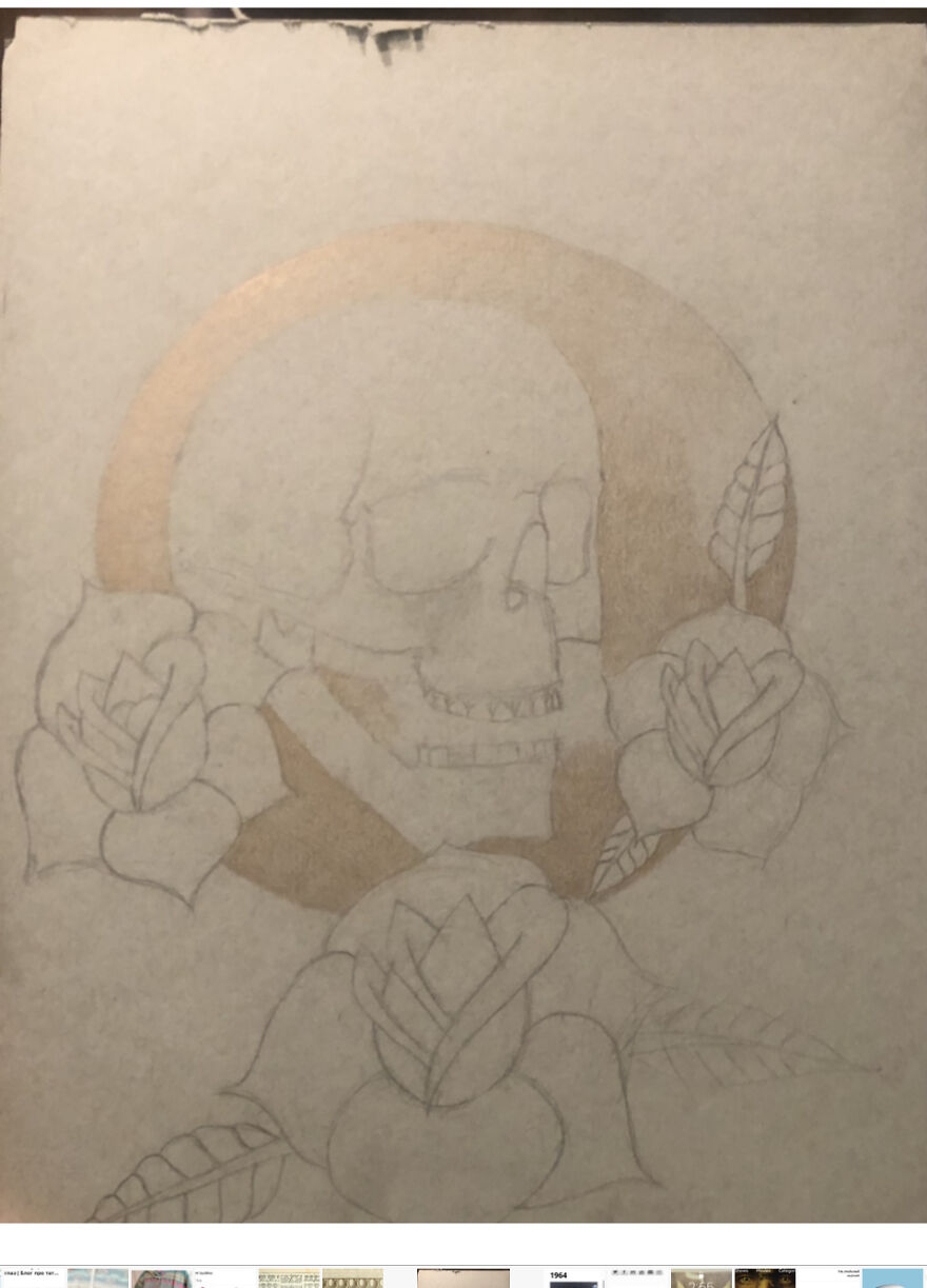 Skull And Flowers