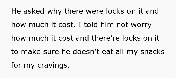 "Am I The Jerk For Buying A Separate Fridge For Our Garage And Putting A Lock On It To Keep My Husband Out?"