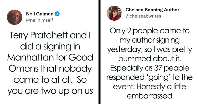 25 Famous Authors Share Their Worst Moments After This New Author Opened Up About How Only 2 People Showed Up To Her Book Signing