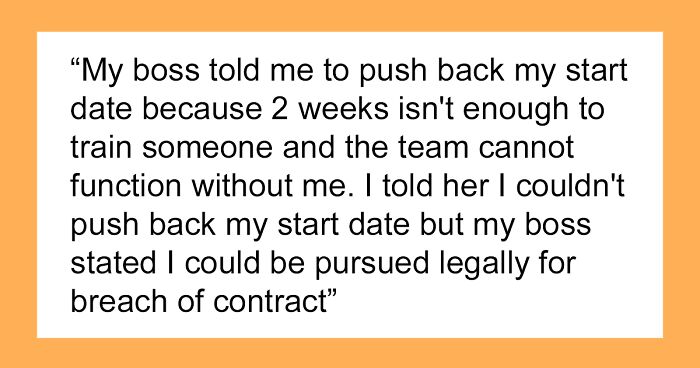 Employee Puts In Their 2 Weeks’ Notice, Boss Freaks Out Saying They Can’t Leave On Such Short Notice