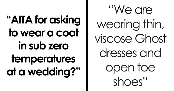 Bride Bans Coats For The Whole Day Of Her Winter Wedding When It's Going To Be -4ºC Because It Would 