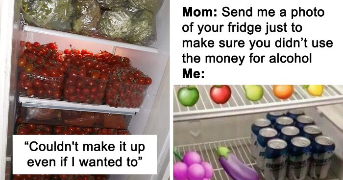 80 Pics That Show How Chaotic People's Fridges Can Get