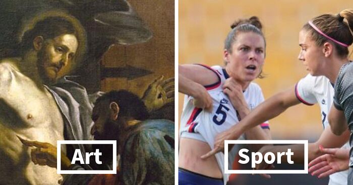 Instagram Account Matches Art And Sports In These 70 Hilarious Comparisons (New Pics)