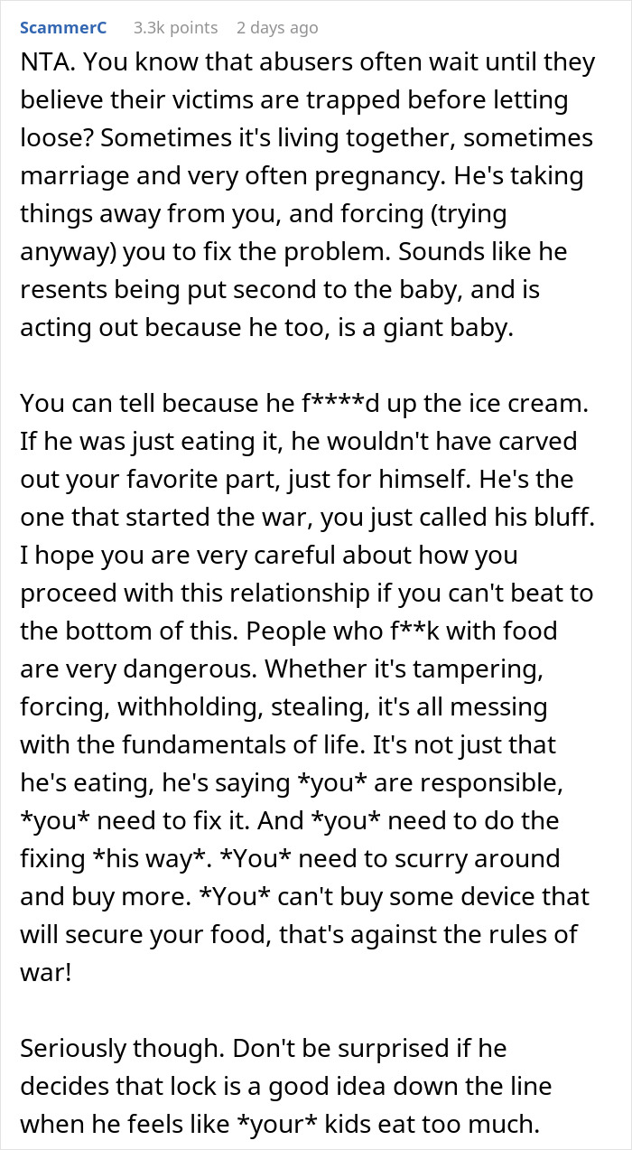 "Am I The Jerk For Buying A Separate Fridge For Our Garage And Putting A Lock On It To Keep My Husband Out?"