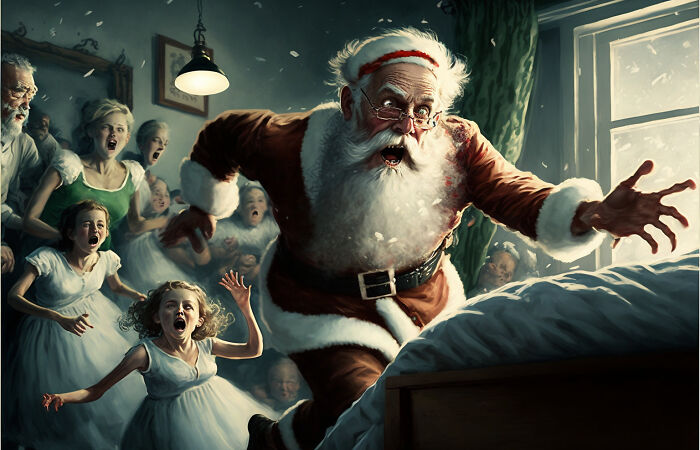 I Wondered How Painter Norman Rockwell Would Portray Christmas Zombies, And Here Are 21 Images Generated With An AI