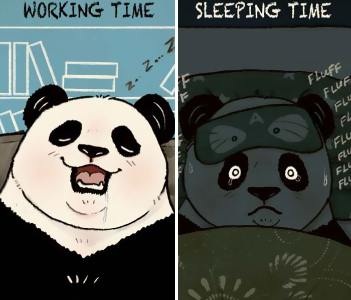 I Create Illustrations Of A Middle-Aged Panda, And Here Are 22 That You Might Find Very Relatable